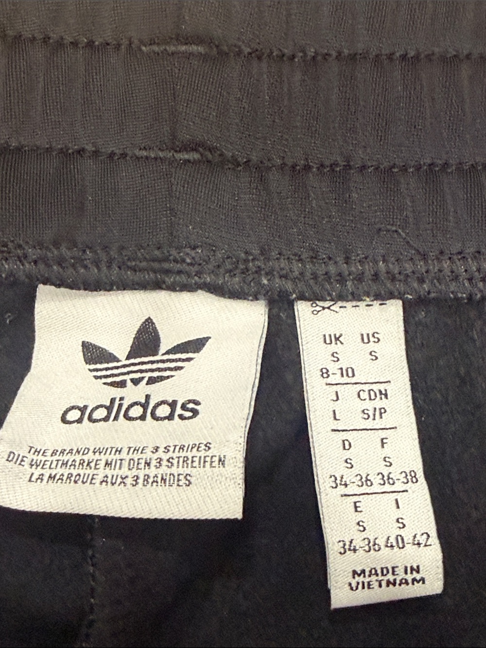 adidas Black Sweatpants with beige Side Stripes. Size S - Picture 4 of 11